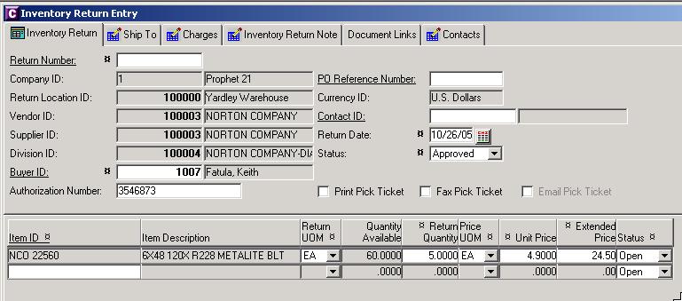 Inventory Return NOT Linked to PO Step 4 Step 6 Step 5 Enter