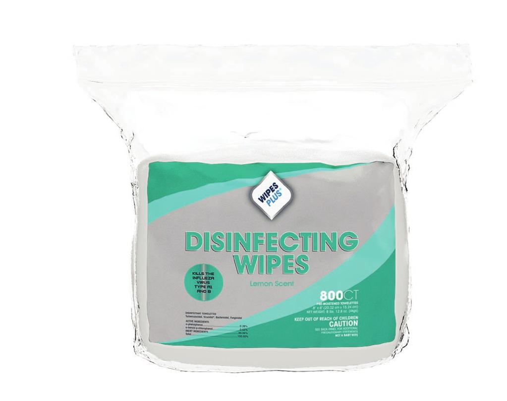 37301 ITEM NO. 37301 DESCRIPTION: Disinfecting Surface Wipes Refill Bag, 800CT CASE PACK: 4 SHEET SIZE: 8 x 6 CASE UPC: 100 83426 37301 6 36 lbs. CASE Cube: 1.