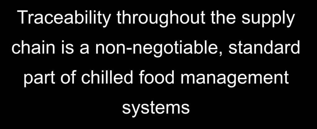 Traceability throughout the supply chain is a