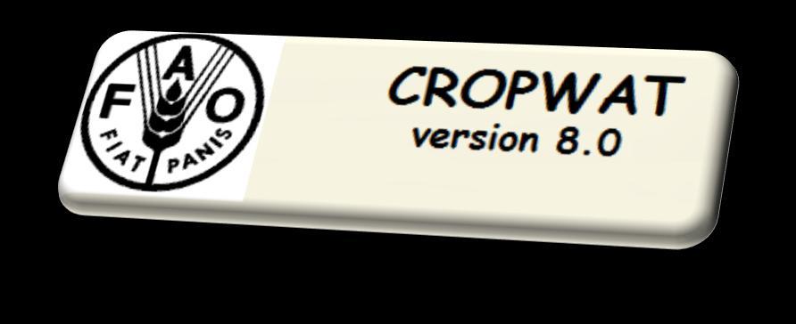 CropWat is a decision support system developed by FAO, having as main functions to calculate: reference evapotranspiration, crop water