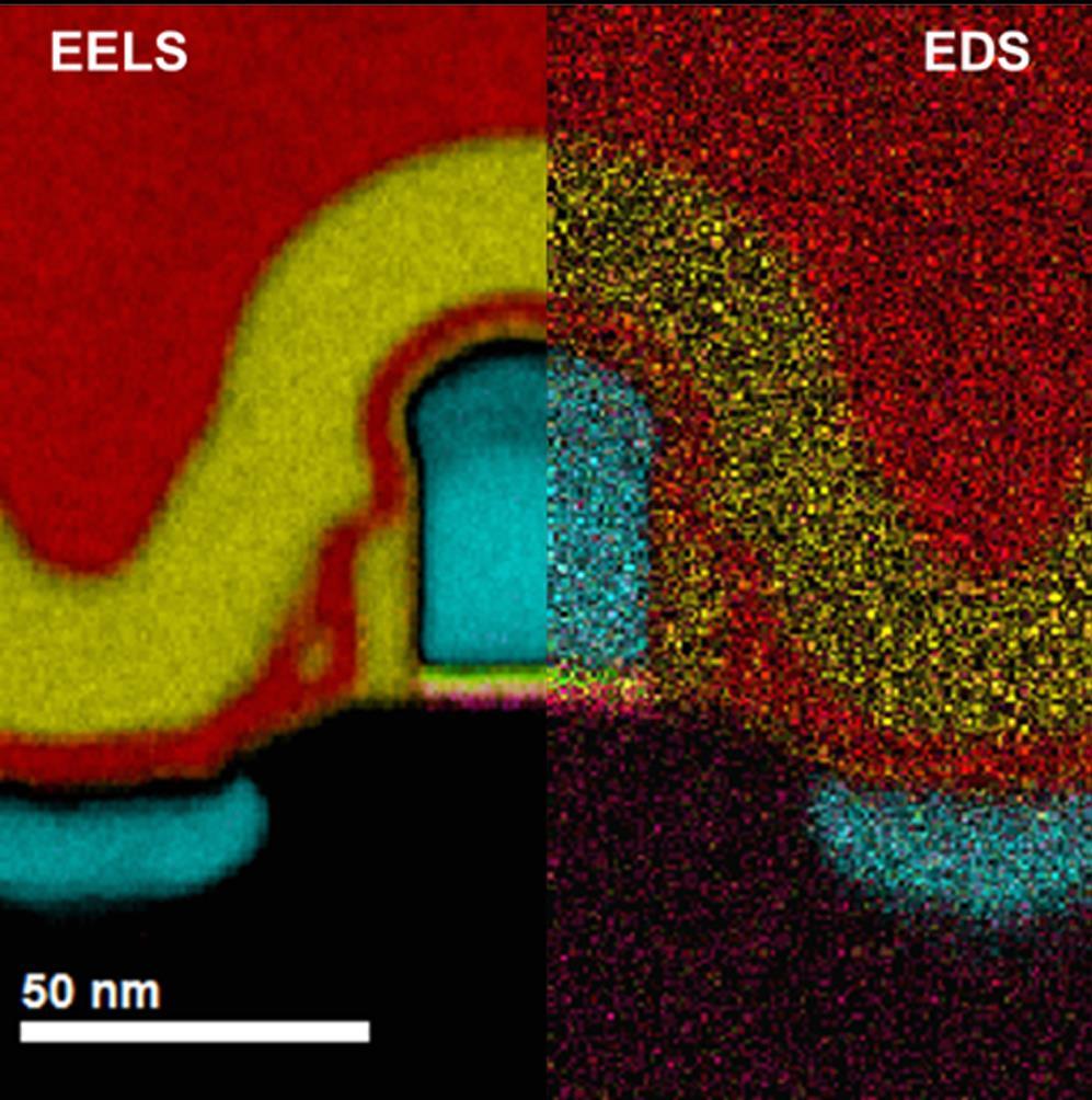 EDS vs EELS mapping 50 EELS / EDS color