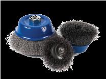 Wire Cup Brushes Euro-Cut s wire cup brushes come in Crimped and Twist Knot, both for use on portable angle grinders.