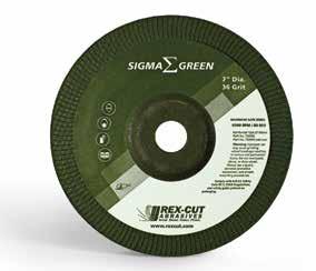 SIGMA GREEN Sigma Green is an aggressive grinding wheel with noticeably quiet and smooth grinding action.
