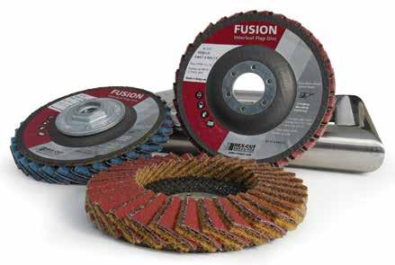FUSION INTERLEAF FLAP DISCS The combination of a premium coated abrasive layer over non-woven surface conditioning material is what makes Fusion a superior flap disc.