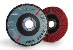 SIGMA CERAMIC FLAP DISCS Standard density Type 29 Ceramic Flap Discs designed for aggressive and controlled stock removal. Perfect for applications requiring rapid stock removal.
