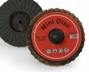 MINI FLAP QUICK CHANGE DISCS Zirconia grain Mini Flap Quick Change Discs are designed for controlled grinding, blending, and finishing.