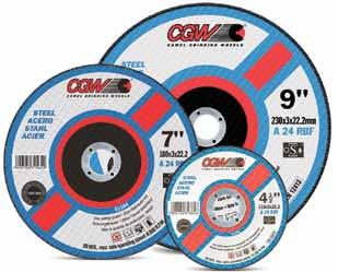 FLAT CUT-OFF WHEELS Metal and Steel Cutting A - Aluminium Oxide A 24 R - Bond design offers fast cuts and long life on steel, structural steel and cast iron. For pneumatic and electric angle grinders.