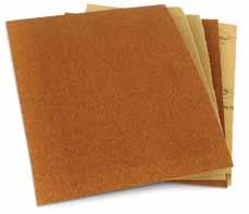 SANDPAPER SHEETS Description: Sheets of quality craft paper coated with garnet grain, a natural mineral without free silica, healthier to use Principle use: All-purpose use on interior walls, wood