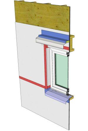 Chapter 5 9 10 Flashing membrane WRB membrane (lapped and taped) Wood blocking (for flashing and to reduce thermal bridging) Window head flashing (attached to face of blocking) 11 12 Stud insulation