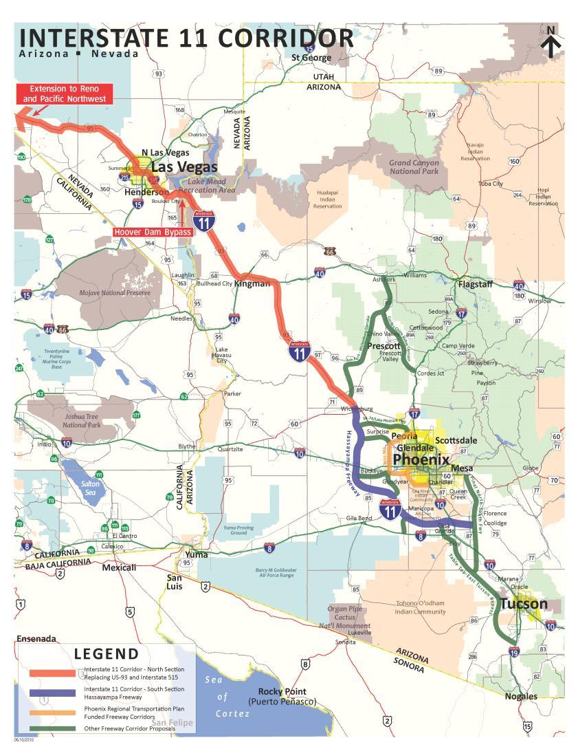 Planning Activities Arizona Corridor Definition North Segments US-93 Hassayampa Freeway Southern