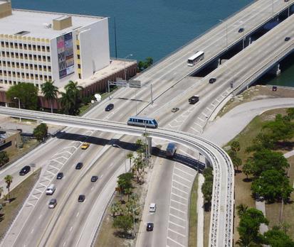 I-395 Metromover CABLE STAYED STRUCTURE Supports the existing cap of the pier to be