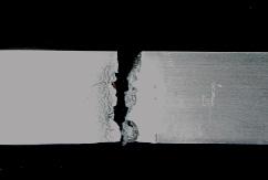 testing. Evaluation of the fracture surfaces revealed that for the FSP samples, fracture initiated on the MLH side of the weld with final fracture on the FSP side.