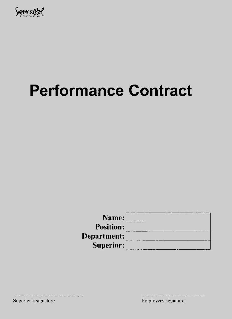Performance Contracts - the method for creating Performance Leadership I.