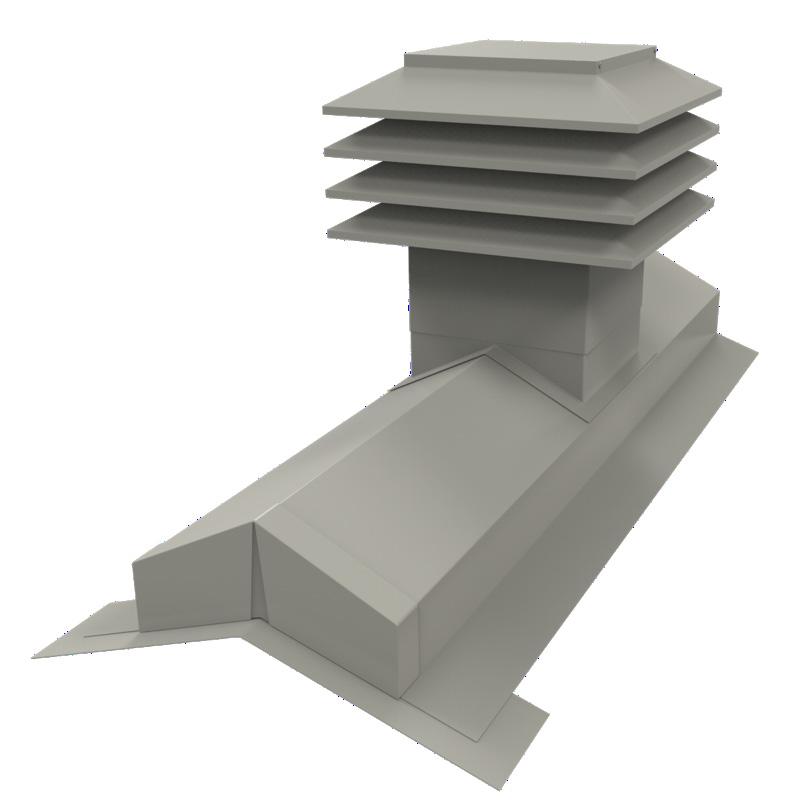 Sloped Roof exhaust roof ventilators trap 6 models for SLOPED ROOF Model VMAX-302-8 Ajustable sloped flashing from : 2/12 to 7/12 Ventilation area : 50 to 250