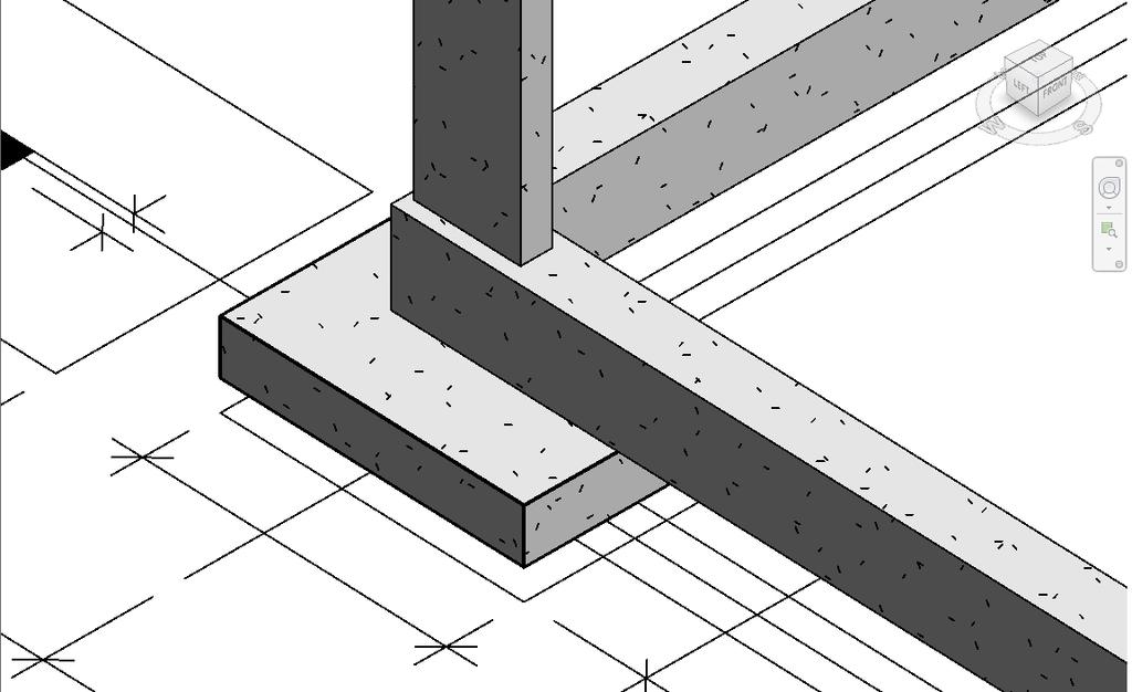 Figure 6 - Intersection zone between column and lintel Regarding the footing rebar, the difference verified is due to the length of the bending, confirmed with the manual comparison between both
