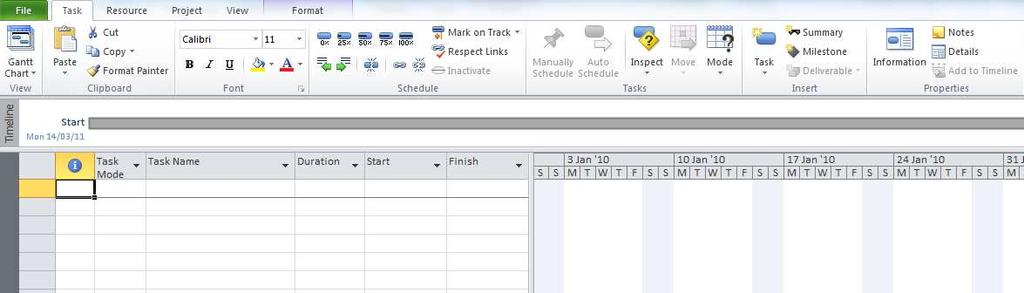 2. Creating Tasks on Microsoft Project The planning of tasks is critical to the development of a schedule as they are the activities that define the work required to complete your project.