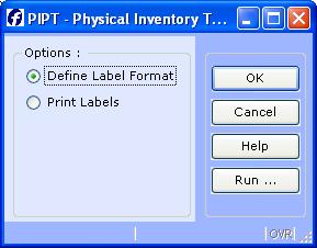 PIPT- PRINT TICKETS FOR CYCLE COUNT Introduction The Print Tickets for Cycle Count Program allows for the user to accomplish the following: 1. To define the formatting of labels for output.