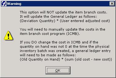 If the user selects the ADJUST_COST option the