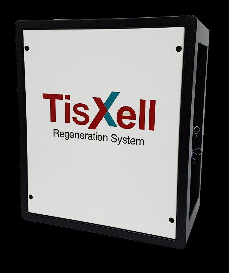 Larger headplate (optional) available with ports for optional temperature, ph, and dissolved oxygen probes TisXell Regeneration System with Control