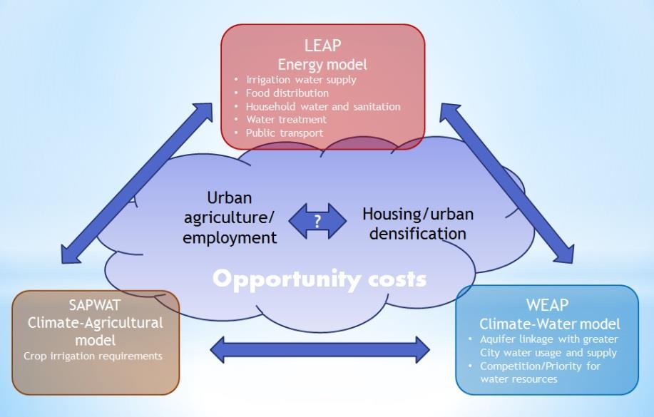 Land-use modelling component Initial focus on urban agriculture within Cape Town: The Philippi Horticultural Area (PHA) Examining CLEW tradeoffs in the
