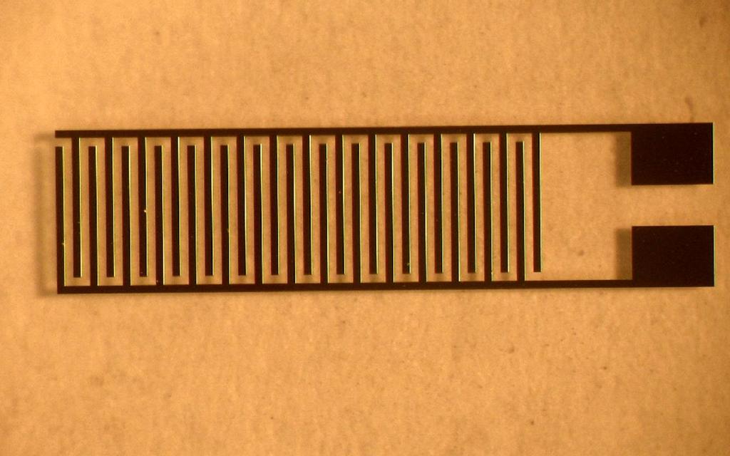 Fig. 4 Comb structure made in the Aluminum layer on a glass substrate. 3.