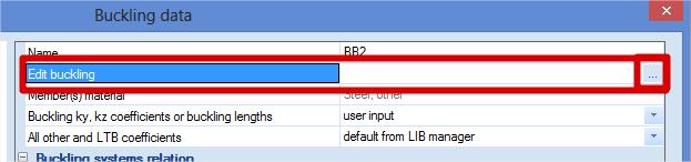 Clumn B4 will be used t explain this ptin. Select member B4 and duble click n Member Buckling data. First f all, the Buckling ky, kz cefficients r buckling lengths has t be set t user input.