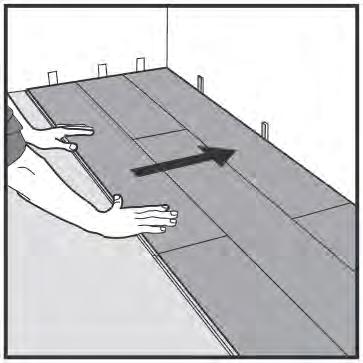 Fig 11. If the wall is uneven, the floorboards must be adapted to its contours. Mark the floorboards with the contour of the wall. Do not forget to leave a minimum 3/8 to 1/2 space to the wall.