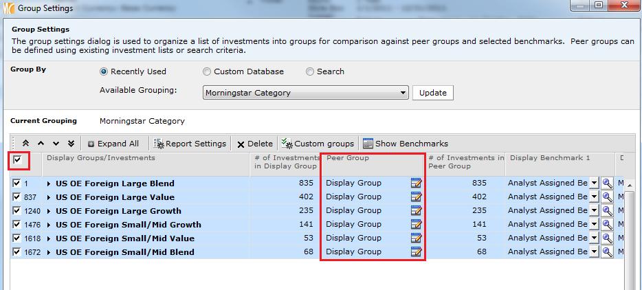 Category Group, and more. 6. Go to Peer Group where the Display Group is the default for the Peer Group.