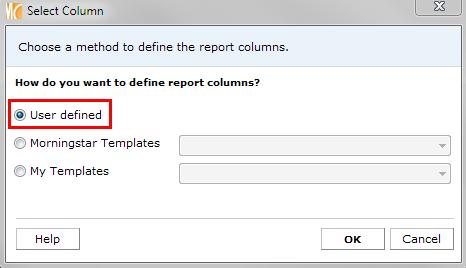 12. The Select Column dialog box appears.