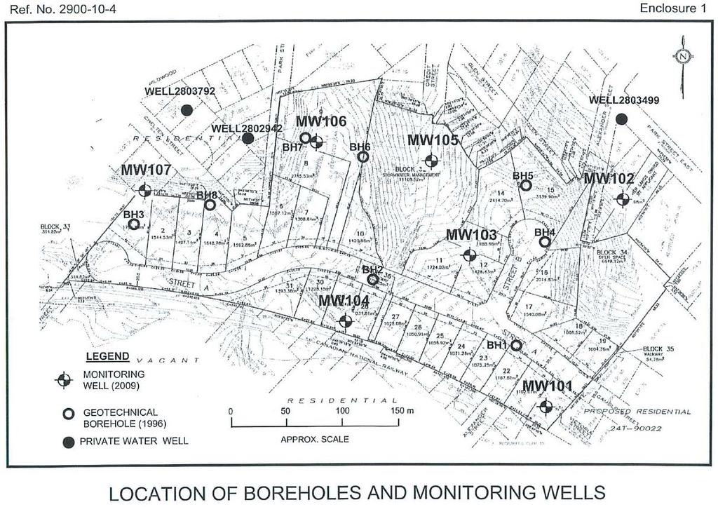 4 Review of the Hydrogeological Reports 12. Boreholes have been drilled at the site.