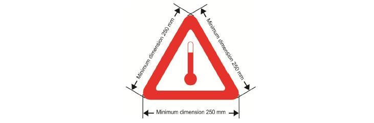 the corresponding label, in digits not less than 25 mm high. Where dimensions are not specified, all features shall be in approximate proportion to those shown.