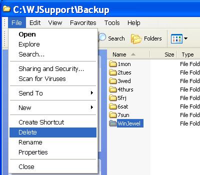 MAKING A COPY OF THE WINJEWEL FOLDER. An alternate method for backing up your data is to make a copy of the WinJewel folder using the utilities available in Windows.