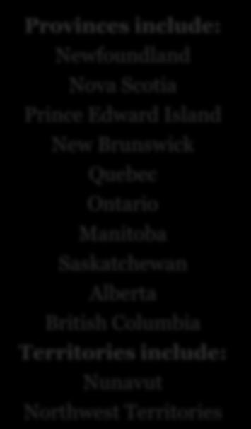 INTRODUCTION Provinces include: Newfoundland Nova