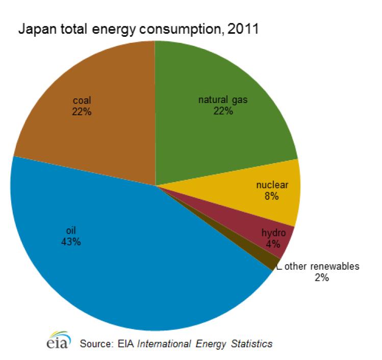 15 Primary energy sources in Japan 22,000PJ/a Virtually all energy is imported: World s largest LNG importer, second largest coal importer, and third largest net oil importer.