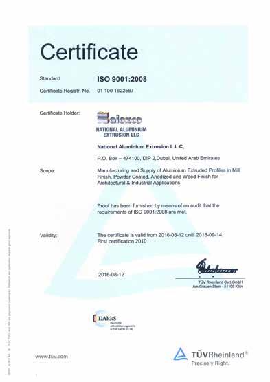 and received the last ISO 9001:2015 version.
