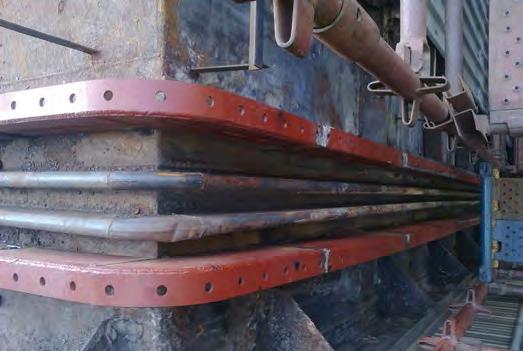 conveyors Metal flanges for retro-fitting failed metal joint on power station