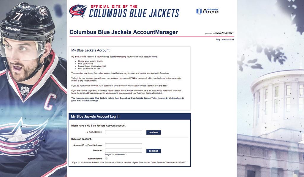 In addition to your personal Blue Jackets Representative who can help answer questions and handle requests, you have 24-hour access to your tickets and the tools you will need to use them most