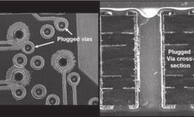 Figure 8. Solder paste (same in all cases) deposited and reflowed on unused FET pads with the same reflow conditions. Relative wetting characteristics can be seen.