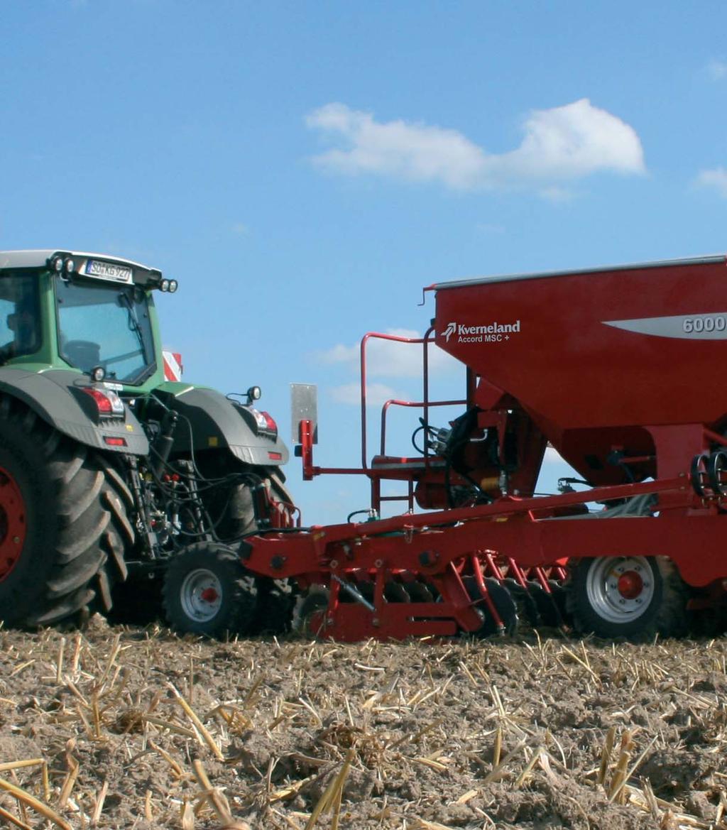 Kverneland Accord: State of the art seeding technology by the pioneer of pneumatic seed drills With the seeding combination MSC Kverneland Accord presents powerful seeding technology for the