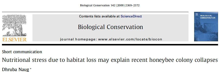 Back in 2009, habitat loss was linked to CCD: The greater the amount of open land, the greater the honey yield; the lower the