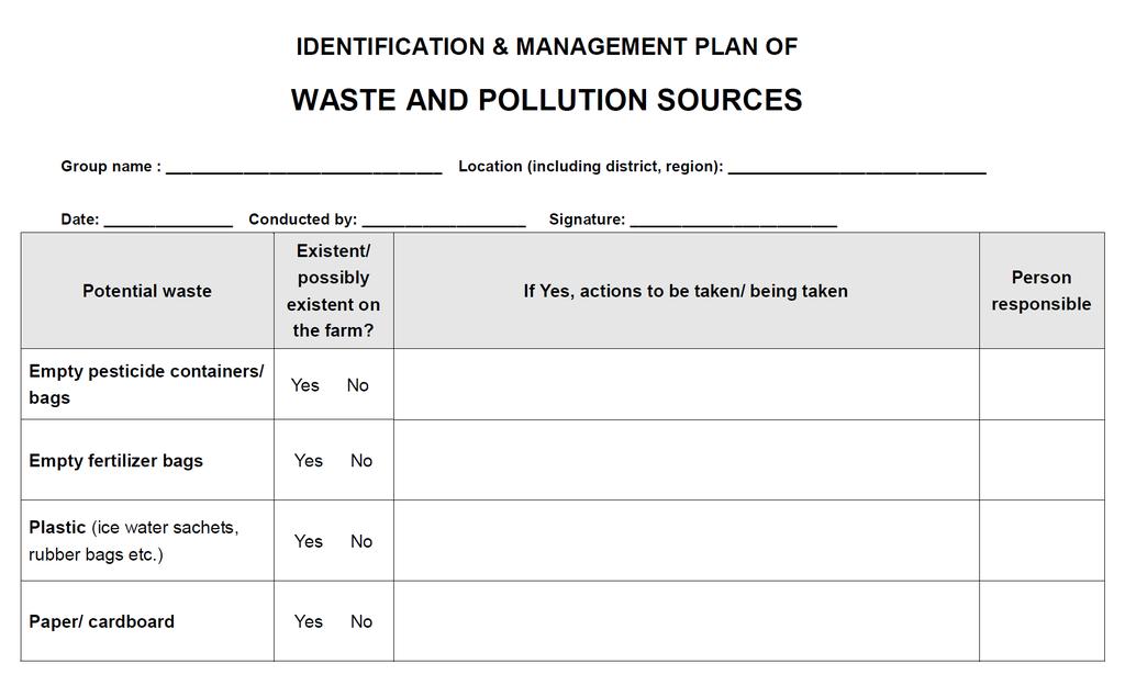 Waste and pollution management Please