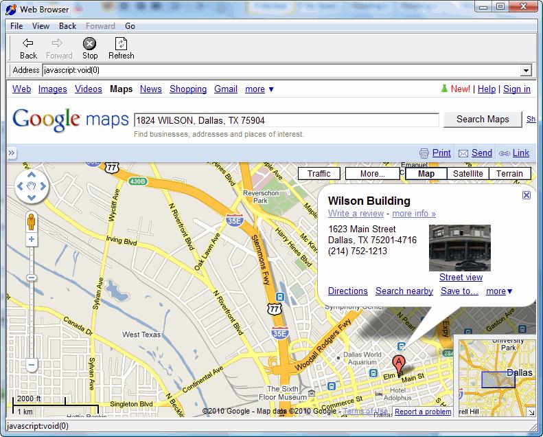 At the top of the Service Dispatch screen is the Maps option. prefer, either Google, Yahoo, or MapQuest.