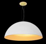 Lighting Image Côco GC 019 Roché GC 029 Body (Out): Lacquered in white with Suspension lamp in resin reinforced high gloss finish with fiberglass Body (In): Lacquered in pale gold color 20 17 with