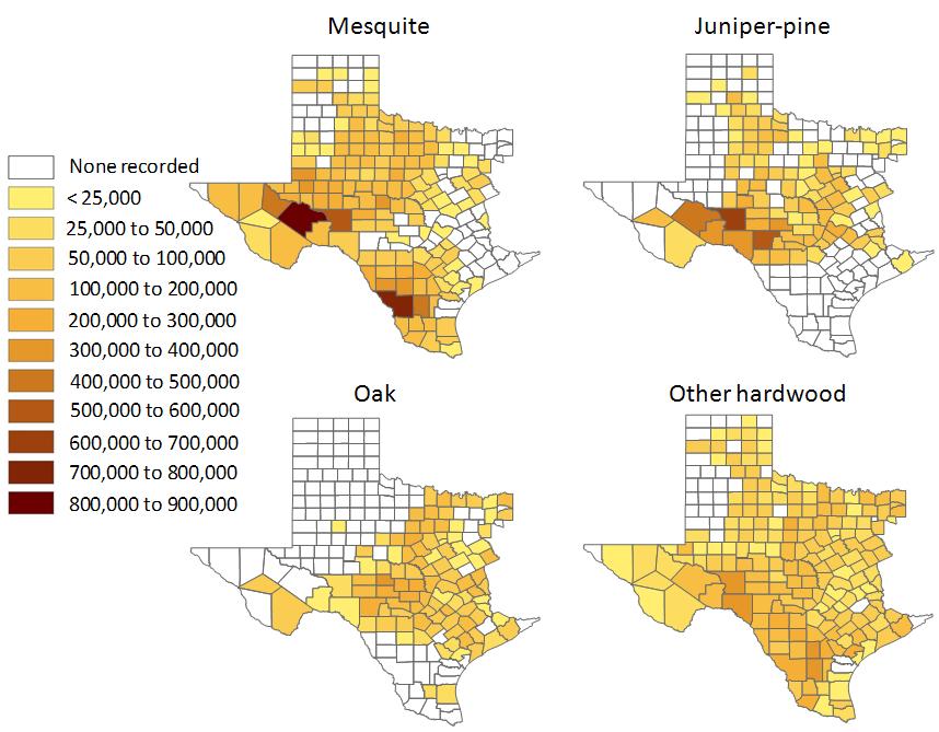 Appendix I Figure 1: Acres of forestland by forest type and county, 2007 Figure 2: Acres of forestland by region,