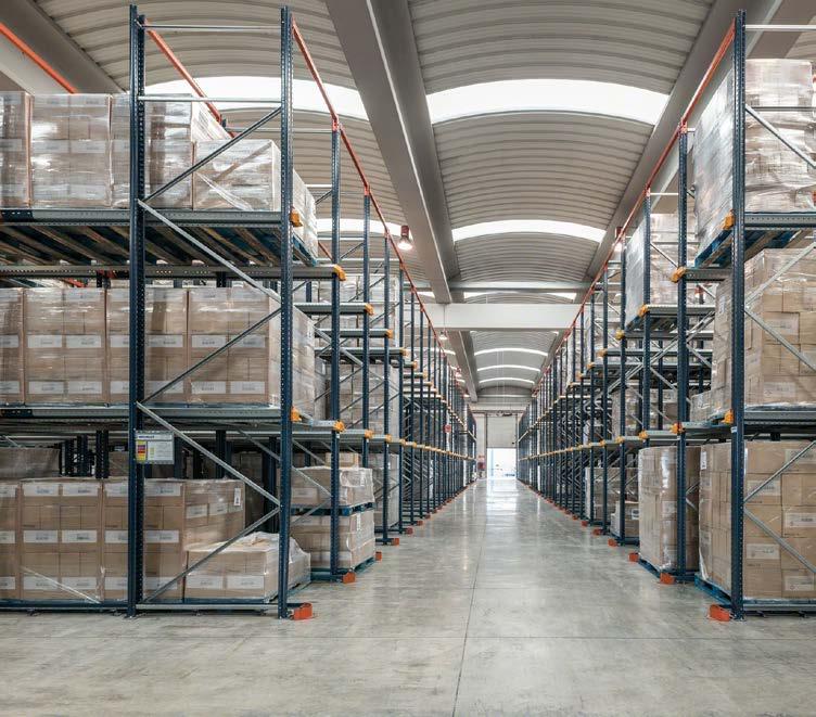 General Features of the Drive-in System Drive-in racking is designed for the storage of homogenous products. It accommodates a large number of pallets for each SKU.