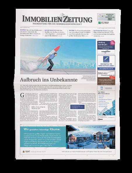 Do you want your advertising message to be visible for a long time? A reader reads one issue of the Immobilien Zeitung for 50 minutes on average.