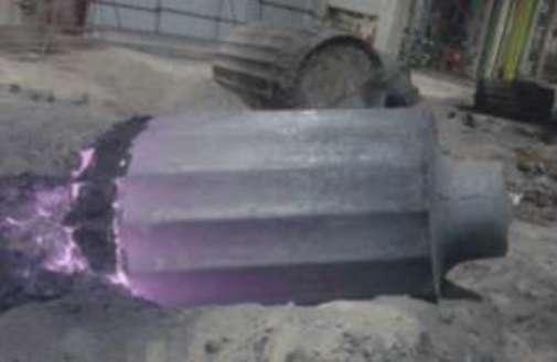 Ingot Casting L&T SSHF - 92T ingot with conventional bottom pouring method was having