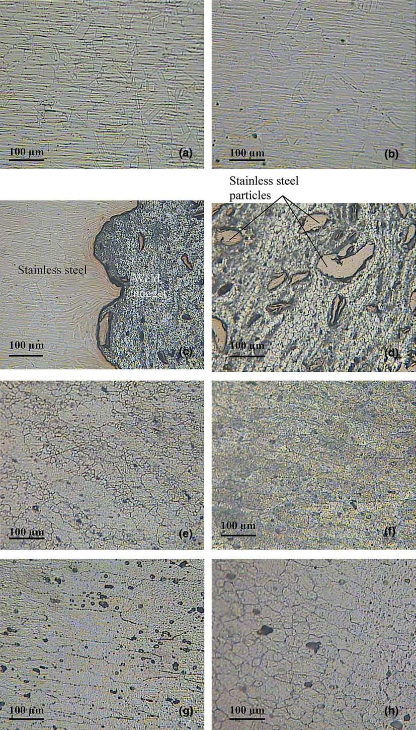 44 H. Uzun et al. / Materials and Design 26 (2005) 41 46 Fig. 3. Optical microstructures of the (a) (h) regions shown in Fig.