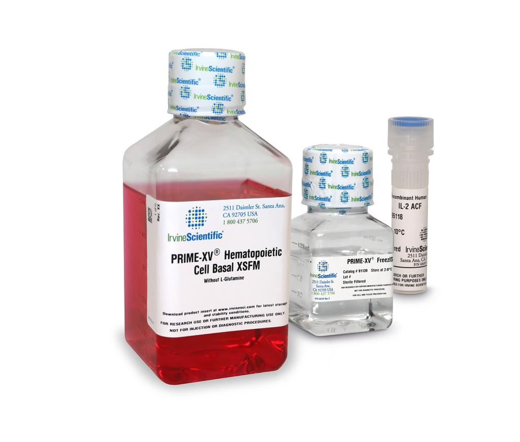 PRIME-XV Solutions for Hematopoietic Cell Cultures Ordering information MEDIA CATALOG # SIZE * ADDITIONAL INFORMATION PRIME-XV Hematopoietic Cell Basal XSFM 91211 500 ml Serum- and xeno-free basal