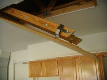 1. Access Attic Pull Down Ladder located in: Garage ceiling Access at hallway ceiling Pull down ladder access does not function properly. 2. Structure 3. Ventilation 4.